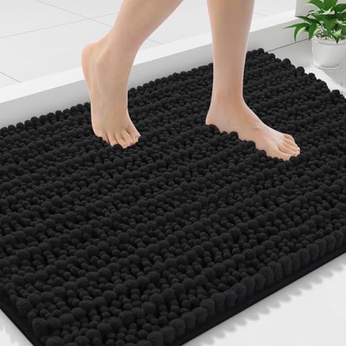 Smiry Bathroom Rugs 36X24, Extra Soft Rubber Backing Chenille Bath Mats by Smiry