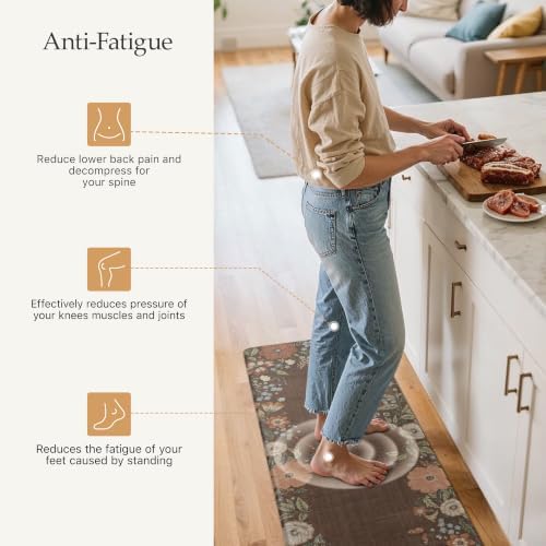 GENIMO Anti Fatigue Kitchen Mats for Floor 2PCS, Standing Rugs, Light Brown - Image 4