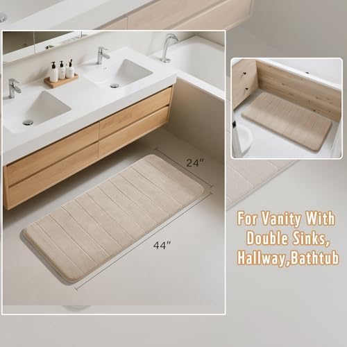 Yimobra 44"x24" Long Bath Mat, Super Soft Memory Foam Bathroom Rug - Image 2