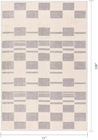 Pale Grey Matrix 6x9 ft Light Gray Area Rug for Living Room Dining Room - Image 2