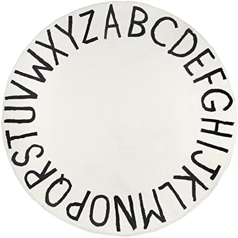 Topotdor Round ABC Area Rug,71 Inch Soft Floor Carpet,White by Topotdor