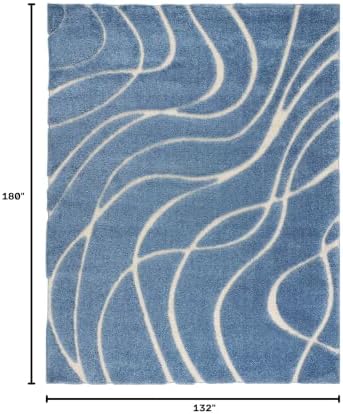 SAFAVIEH Florida Shag Rug 11'x15', Soft Plush Light Blue & Cream SG471-6011 - Image 2