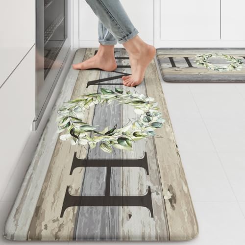 KIMODE Kitchen Mats 2PCS Cushioned Anti Fatigue Kitchen Mats for Floor by StayinComfortCookwithJoy