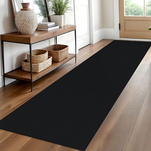 EARTHALL Washable Runner Rug, Non Slip Hall Runner, 2x10 Ft, Black Heather by Unknown