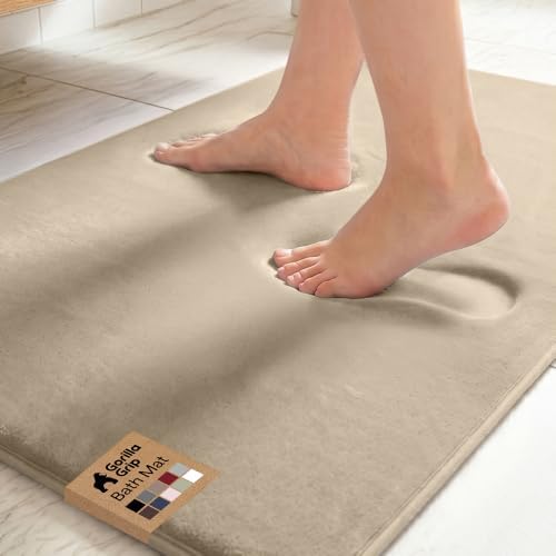 GORILLA GRIP® Memory Foam Bath Rug for Bathroom, 36x24 Taupe by GorillaGrip
