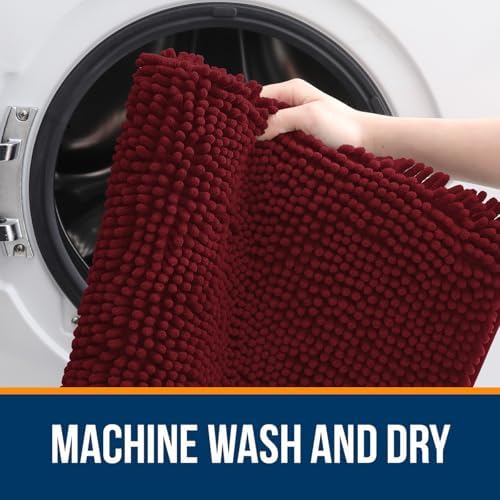 OLANLY Large Bathroom Rugs 40x32, Extra Soft Absorbent Chenille Bath Rugs - Image 5