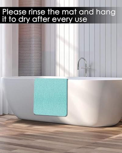 godehone Shower Mats Non Slip Without Suction Cups, PVC Loofah Bathroom Mats, Loofah Mats for Shower and Bathroom, Quick Drying, 15.7× 36 Inch, Light Green - Image 6