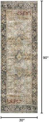 Loloi Layla Olive/Charcoal 2'-6" x 7'-6" Runner Rug - Image 2