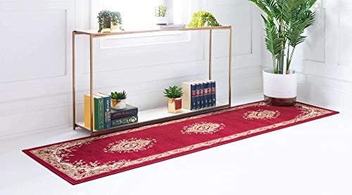 Unique Loom Reza Collection Traditional Persian Style Area Rug, 2 ft 2 in x 8 ft 2 in, Burgundy/Ivory - Image 2