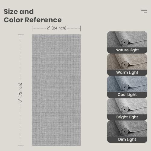 Valenrug 2x6 Runner Rug Non Slip, High-Low Pile Runners for Hallways, Grey - Image 2