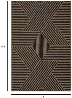 Lahome Modern Geometric Easy Jute Carpet, 6x9 Area Rugs for Living Room Outdoor Patio Washable Indoor Outdoor Dining Room Rug, Farmhouse Large Non Slip Carpet for Bedroom Backyard Office - Image 2