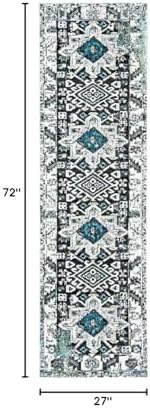 SAFAVIEH Vintage Hamadan Collection Runner Rug - 2'3" x 6', Dark Grey & Ivory, Traditional Persian Design, Non-Shedding & Easy to Clean, Ideal for Hallway, Foyer, Entryway, Bedroom (VTH211H) - Image 2