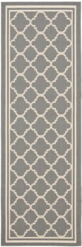 SAFAVIEH Washable Rug Outdoor Courtyard Collection - 2'3" x 12' Runner, Anthracite & Beige, Non-Shedding & Easy Cleaning, Ideal for Patio, Entryway, Mudroom, Hallway, Kitchen (CY6918-246) - Image 2