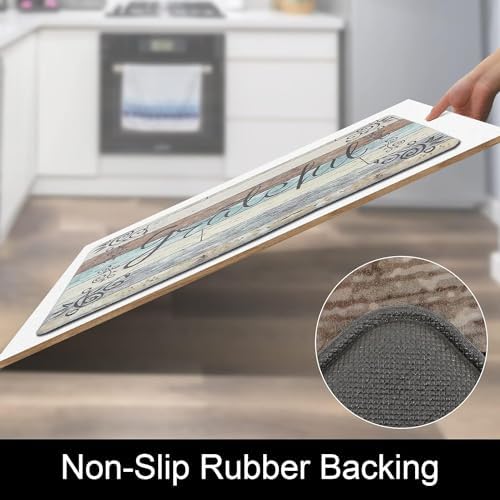 HEBE Anti Fatigue Kitchen Mat Set of 2, Cushioned Kitchen Mats for Floor - Image 4