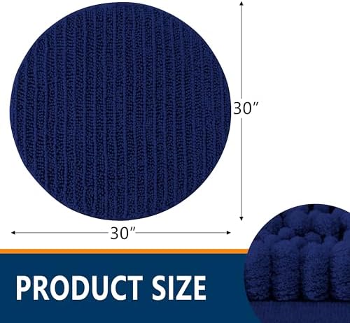 Smiry Bathroom Rugs Round 30X30, Extra Soft Rubber Backing Bath Mats - Image 2