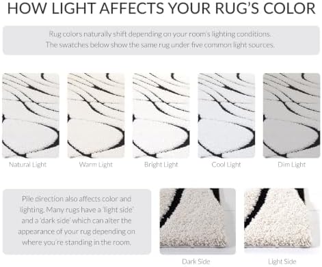 SAFAVIEH Florida Shag Collection Area Rug - 6' x 8' Oval, Ivory & Black, Non-Shedding & Easy Cleaning, Plush Thick Pile, Ideal for Living Room, Bedroom, Dining Space (SG471-1290) - Image 4
