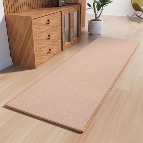 Runner Rug with Non Slip Rubber Backing 2' * 6', Washable Soft Floor Carpet for Kitchen, Hallway, Entryway Indoor, Bedroom, Laundry, Low Pile Area Rugs, Solid Color with Pointillism Style, Camel by AREDO