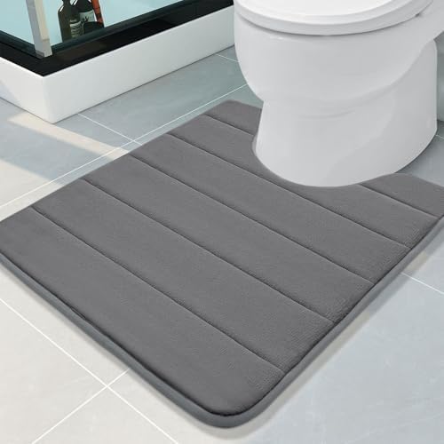 Buganda Memory Foam U-Shaped Toilet Rugs 24 x 20, Absorbent Bathroom mat by Buganda
