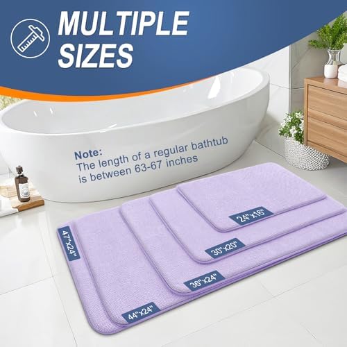 OLANLY Thick Memory Foam Bathroom Rugs 36x24, Absorbent Bath Mat, Lavender - Image 5