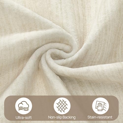 UERMEI 5x7 Washable Area Rug - Neutral Modern Abstract Living Room Rugs, Non-Slip Soft Large Indoor Floor Carpet for Bedroom Home Office & Under Dining Table Decor, Brown/Beige - Image 6