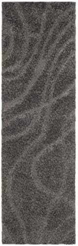 SAFAVIEH Florida Shag Collection Runner Rug - 2'3" x 17', Grey & Grey, Non-Shedding & Easy Care, 1.2-inch Thick Ideal for High Traffic Areas in Living Room, Bedroom (SG471-8080) - Image 2
