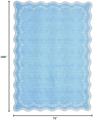 GarveeHome 6x9 Scalloped Area Rug Soft Washable Rug for Living Room Bedroom - Image 2