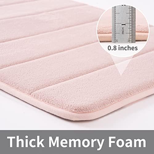 ROSMARUS Memory Foam Bath Mat, 17''x24'', Pink - Image 6