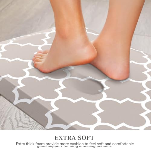 WISELIFE Anti Fatigue Mats for Kitchen Floor, 17.3"x 60", 4/5 Inch, Khaki - Image 4