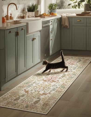 Runner Rug Washable Kitchen Runner: 2'x 6' Hallway Runner Rugs Stain Resistant Non Slip Low Pile Soft Carpet Runner Rugs for Entryway Hallways Bedroom Indoor Laundry Room Farmhouse by palohom