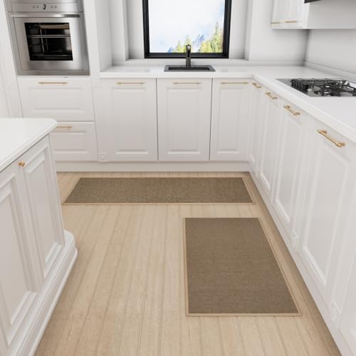 SUMLANS Kitchen Mat for Floor, Washable Non Slip Rugs, Brown - Image 5