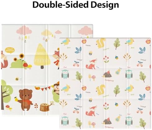 XVISHX Baby Play Mat, 50 x 50 Inch Play Mat Perfect for Use Baby Playpen, Foldable Baby Foam Playmat for Floor, Portable Waterproof Activity PlayMats for Babies, Infants and Toddlers - Image 5
