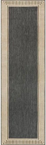 nuLOOM Asha Dark Grey Bordered Indoor/Outdoor Runner Rug, 2' x 10' - Image 6