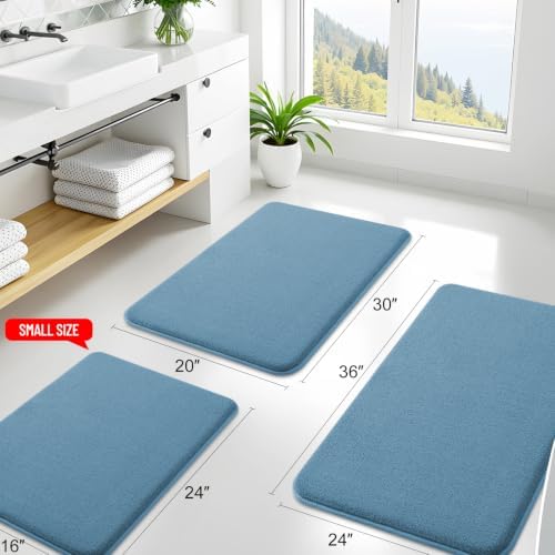 Smiry Memory Foam Bath Mat 59x24, Extra Soft Absorbent Bathroom Rugs - Image 2