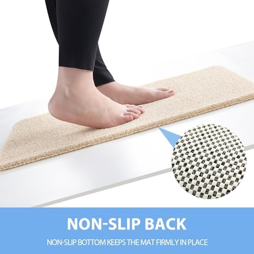Hargiis Non-Slip Bathtub Mat, Anti Slip Shower Mat, Fast Drying Bathtub Mats, Foot Scrubber Mat, Anti Slip Mat for Tub, Floor, Bathroom, Kitchen, Home, Hotel (Beige 47"×16") - Image 3