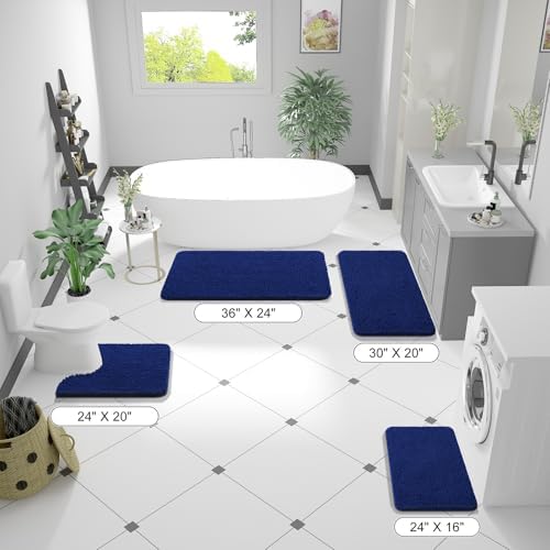 OLANLY Large Bathroom Rugs 44x32, Extra Soft Absorbent Chenille Bath Rugs - Image 2
