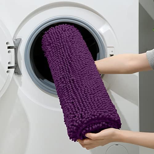 HOMEIDEAS Bathroom Rugs Set of 3, Super Soft Absorbent Chenille Bath Rugs - Image 6