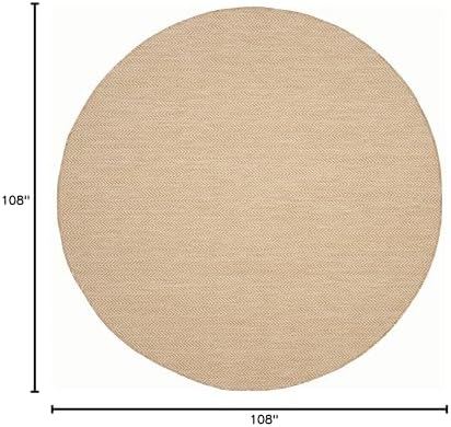 SAFAVIEH Courtyard Outdoor Round Rug 9', Natural & Cream CY8022-03012 - Image 2