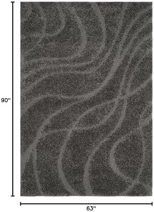 SAFAVIEH Florida Shag Rug 5'3"x7'6", Soft Plush Modern Grey SG471-8080 - Image 3