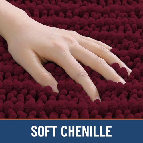 Smiry Bathroom Toilet Rugs U Shaped 20X20, Chenille Bath mats for Toilet - Image 4