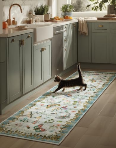 Machine Washable Runner Rug for Entryway: 2'x6' Kitchen Rugs Stain Resistant Non Slip Low Pile Soft Carpet Runners for Hallways Indoor Entryway Kitchen Beside Bedroom Living Room Farmhouse by palohom