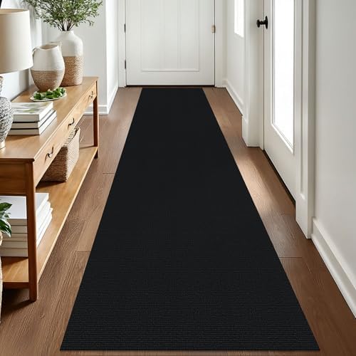 EARTHALL Washable Runner Rug, Non Slip Entry Runner, 2x8 Ft, Black Heather by Unknown
