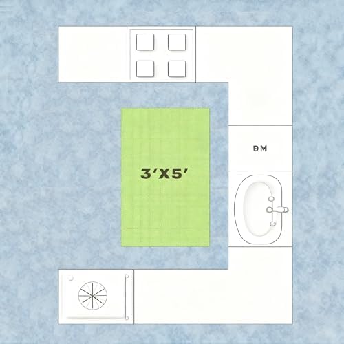 entryway Rug 3×5 Washable Green Kitchen Small Rugs - Image 6