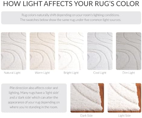 SAFAVIEH Florida Shag Collection Area Rug - 6' x 8' Oval, Cream & Cream, Non-Shedding & Easy Cleaning, Plush Thick Pile, Ideal for Living Room, Bedroom, Dining Space (SG471-1111) - Image 4