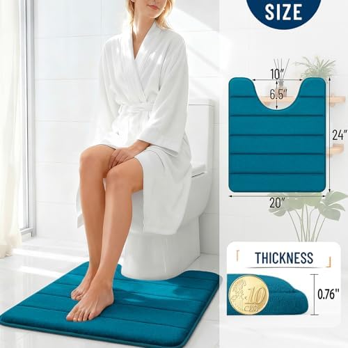 OLANLY Memory Foam Toilet Rugs U Shaped 24x20, Super Soft and Absorbent - Image 4