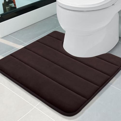 Buganda Memory Foam U-Shaped Toilet Rugs 20 x 20, Absorbent Bathroom mat by Buganda