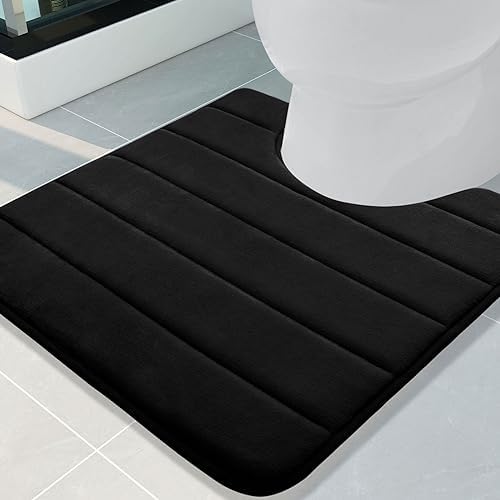 Buganda Memory Foam U-Shaped Toilet Rugs 24 x 24, Absorbent Bathroom mat by Buganda