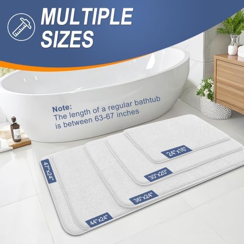 OLANLY Memory Foam Bathroom Runner Rugs 70x24, Absorbent Long Mat, White - Image 5