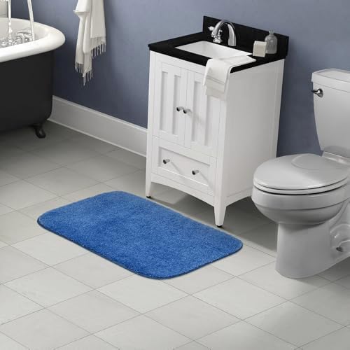 Garland Rug 24"x40" Traditional Plush Nylon Rectangle Bath Rug, Electric Blue - Image 2