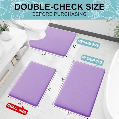 Smiry Memory Foam Bath Mat 24x16, Extra Soft and Absorbent Bathroom Rugs - Image 2