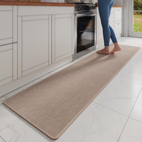 YDKGL Extra Long Kitchen Runner Rugs Kitchen Mat Non Slip Brown 17"x95" by YDKGL